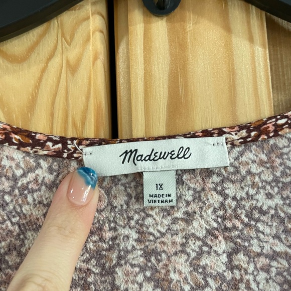 NWOT Madewell Tie-Front wrap top cottage garden ditsy floral earthtone neutral - Picture 9 of 11